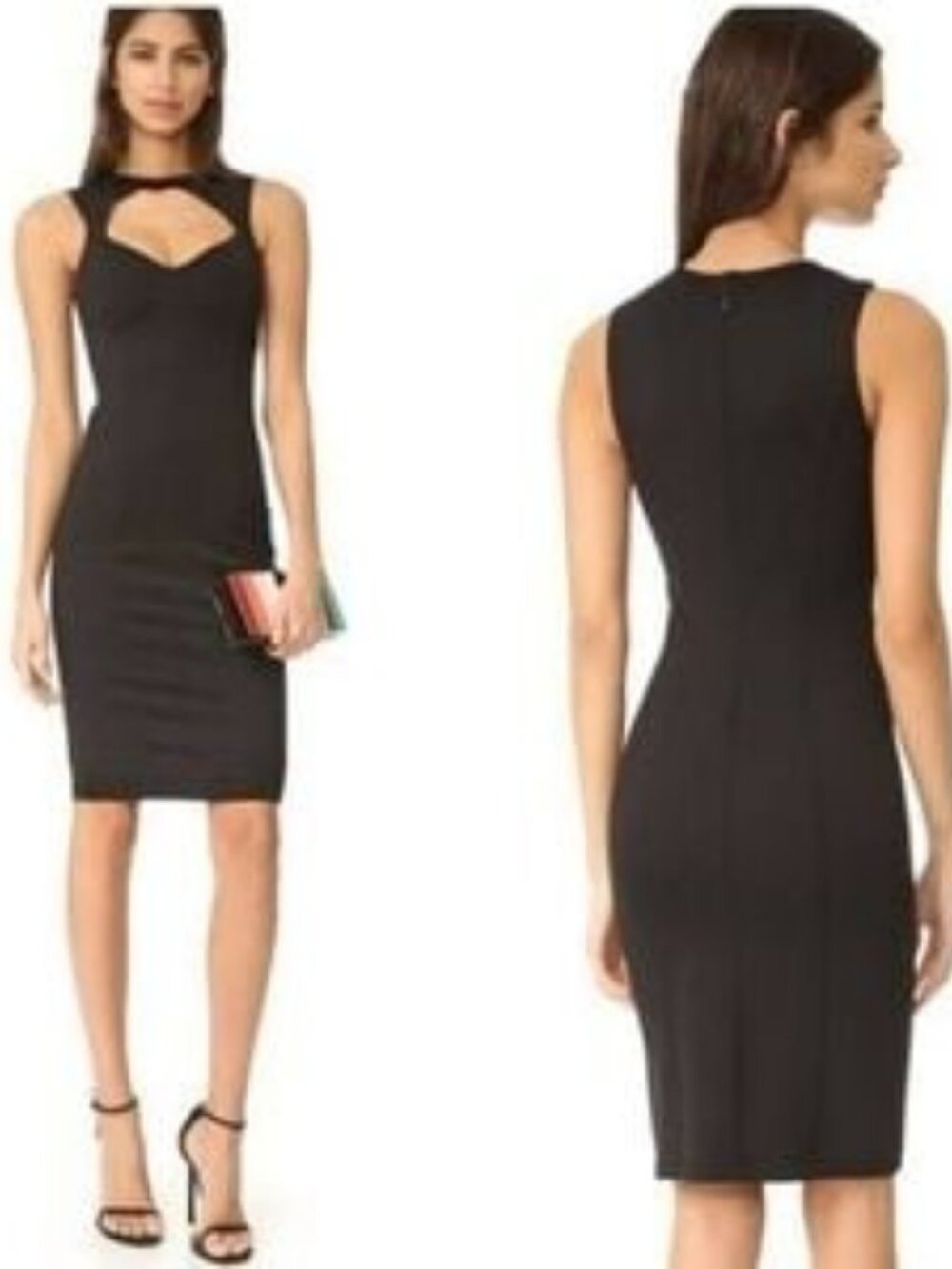 NWT ALI & JAY Ponte Bodycon Sheath Dress Cut-Out Neckline Black Various Sizes